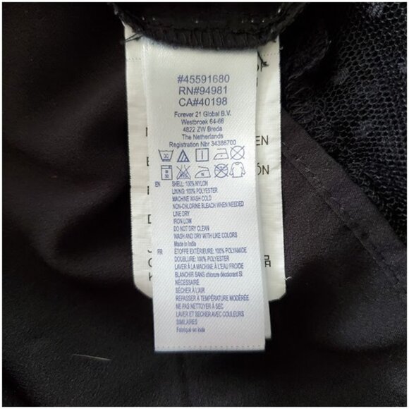 Whimsigoth Black Lace Swiss Dot Sheer Maxi Dress Forever 21 Size M Dark Coquette - Picture 11 of 11